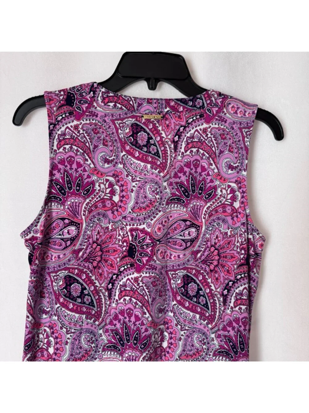 Michael Kors Women Pink Paisley Sleeveless Knee Length Dress Size M